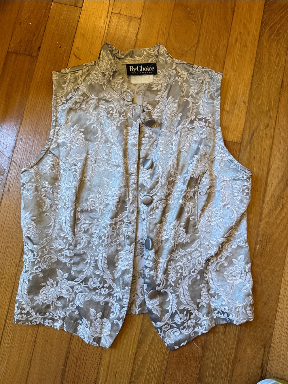 vintage late 1980s to early 1990s brocade utility vest ByChoice California